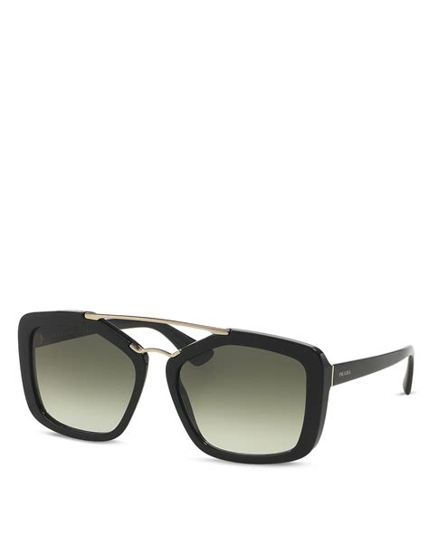 prada catwalk double bar square sunglasses|59mm cat eye sunglasses Prada.